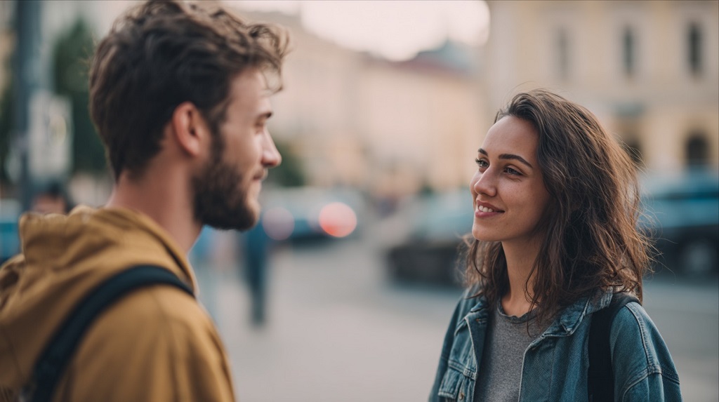 Prilazak momka devojci na ulici, kao primer kako sa poštovanjem prići nepoznatoj osobi