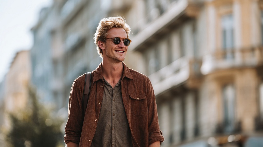 Momak šeta ulicom pun samopouzdanja